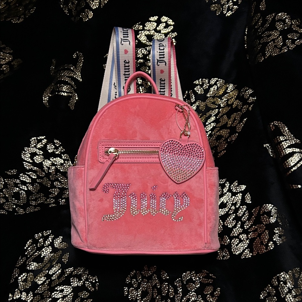 Juicy Couture Pink Backpack with Heart Charm